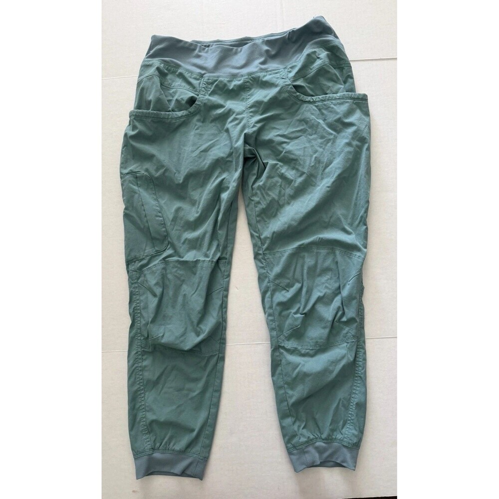 prAna Kanab Jogger Pants Womens XL Green Mid Rise Climbing Hiking Athletic